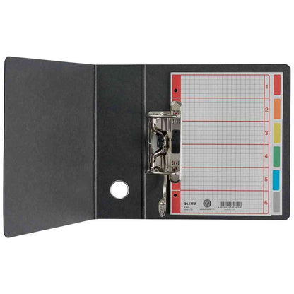 LEITZ Kartonregister Blanko A5 6-teilig grau mit Farbtab