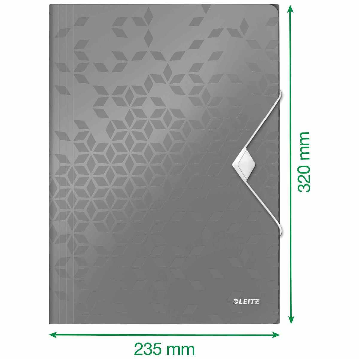 LEITZ Eckspannermappe WOW 4599 PP A4 metallic weiss