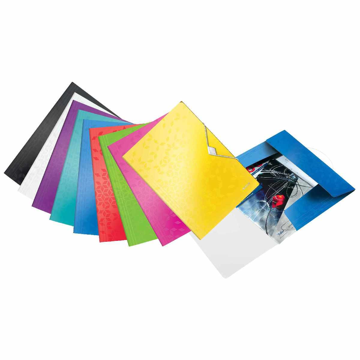 LEITZ Eckspannermappe WOW 4599 PP A4 metallic weiss