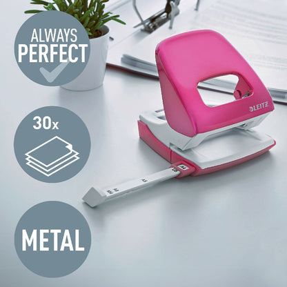 LEITZ Locher NeXXt 5008 Metall pink metallic bis 30 Blatt