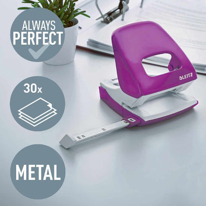 LEITZ Locher NeXXt 5008 Metall violett metallic bis 30 Blatt