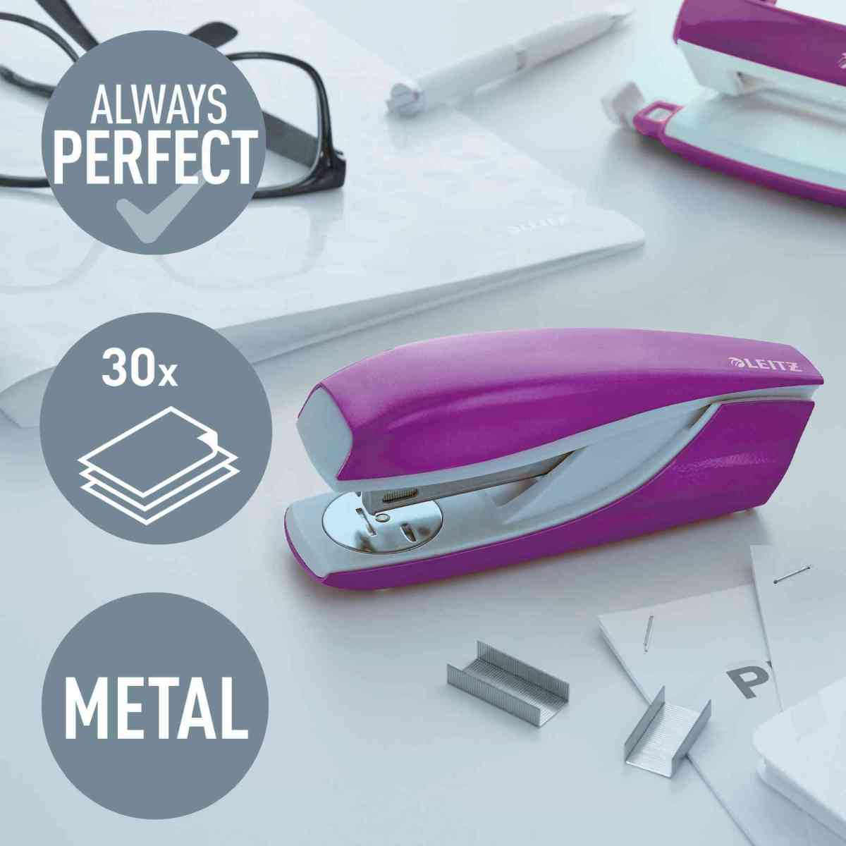 LEITZ Heftgerät NeXXt WOW 5502 bis 30 Blatt violett metallic