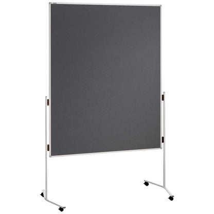 FRANKEN Moderationstafel 120x150cm ECO-UMTF12R mit Rollen beidseitig Filz grau