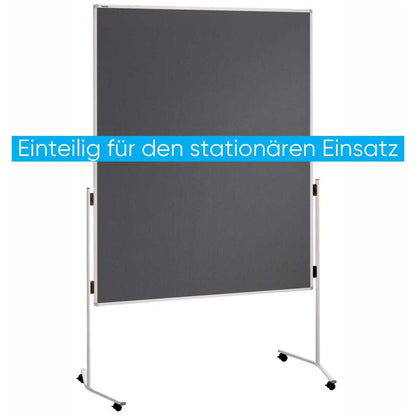 FRANKEN Moderationstafel 120x150cm ECO-UMTF12R mit Rollen beidseitig Filz grau