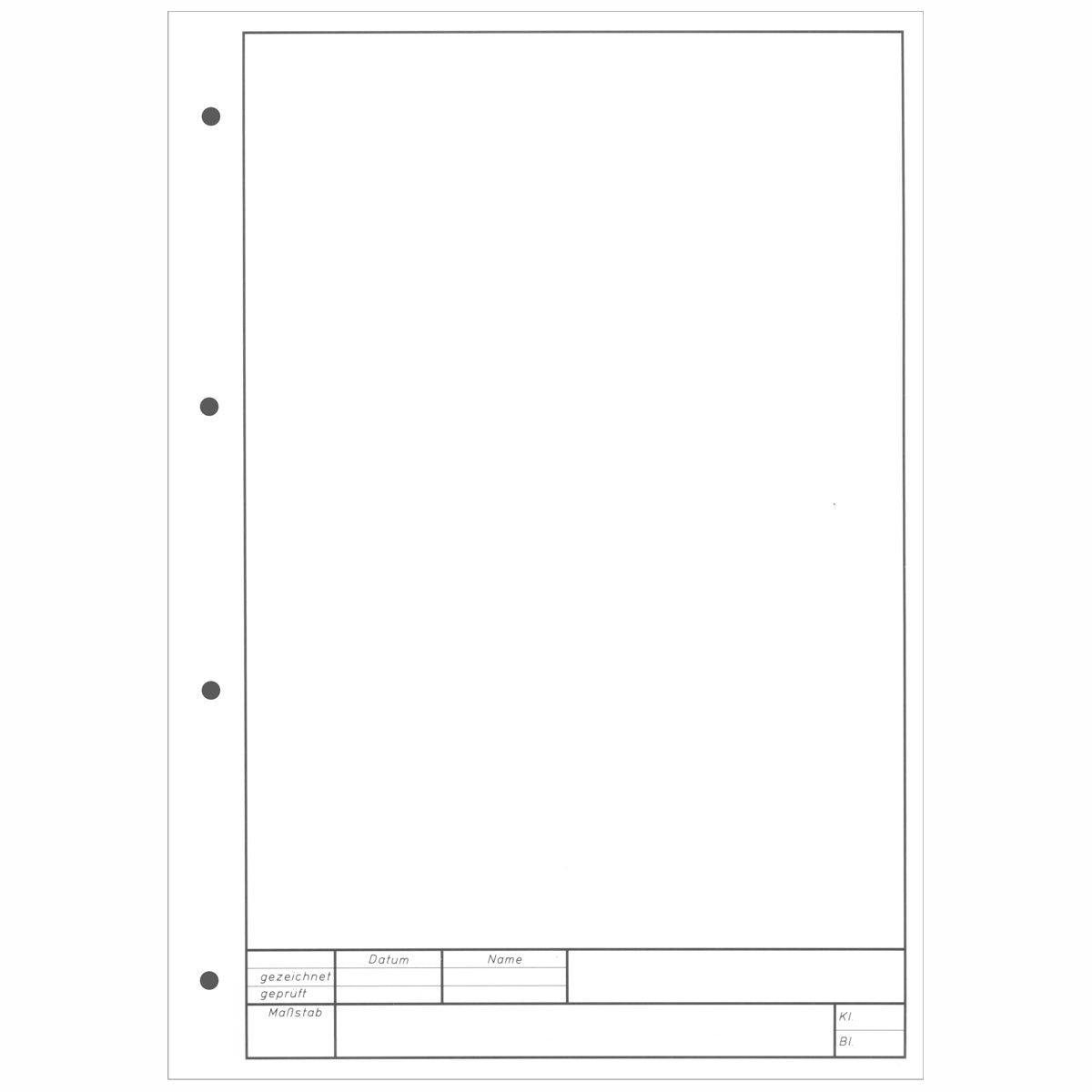 HAHNEMÜHLE TZ-Blätter A4 transparent mit Rahmen + Schrriftfeld 20 Blatt