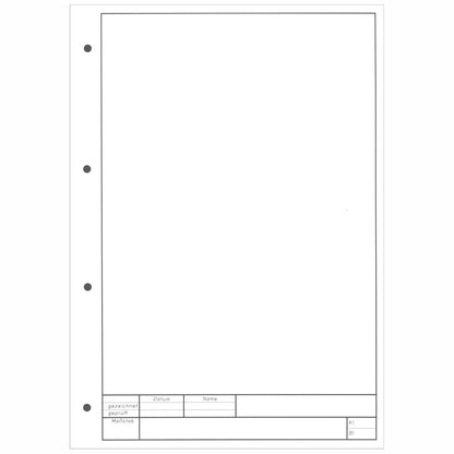 HAHNEMÜHLE TZ-Blätter A4 transparent mit Rahmen + Schrriftfeld 20 Blatt