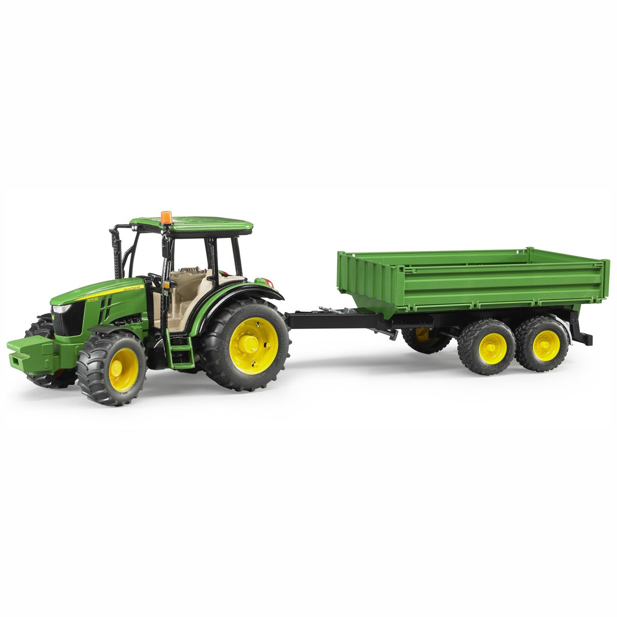 BRUDER 02108 John Deere 5115M mit Bordwandanhänger