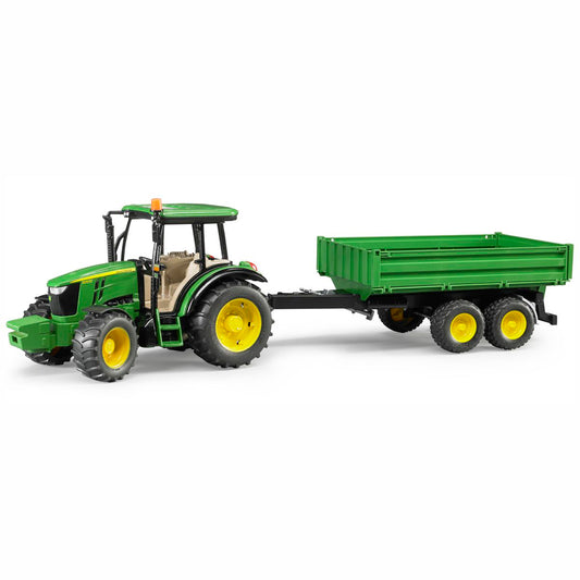 BRUDER 02108 John Deere 5115M mit Bordwandanhänger