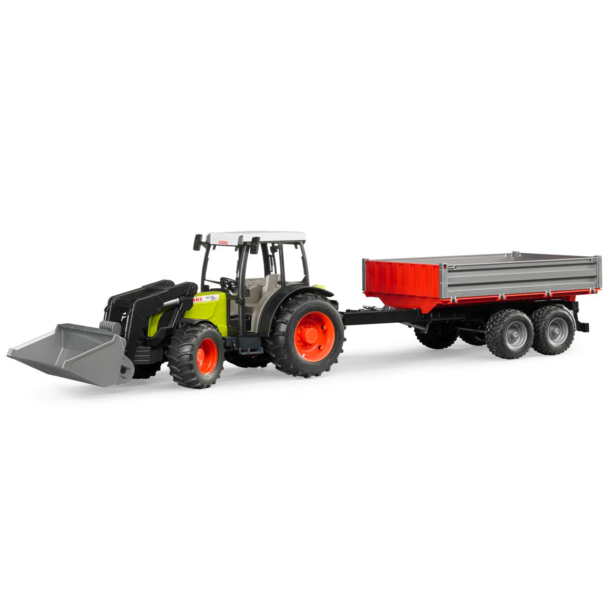 BRUDER 02112 Claas Nectis 267 F mit Frontlader und Bordwandanhänger