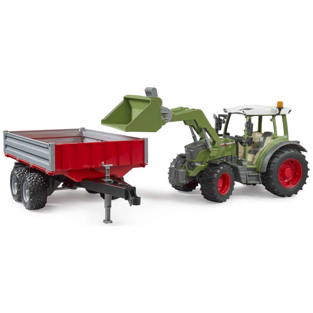 BRUDER 02182 Fendt Vario 211 mit Frontlader und Bordwandanhänger