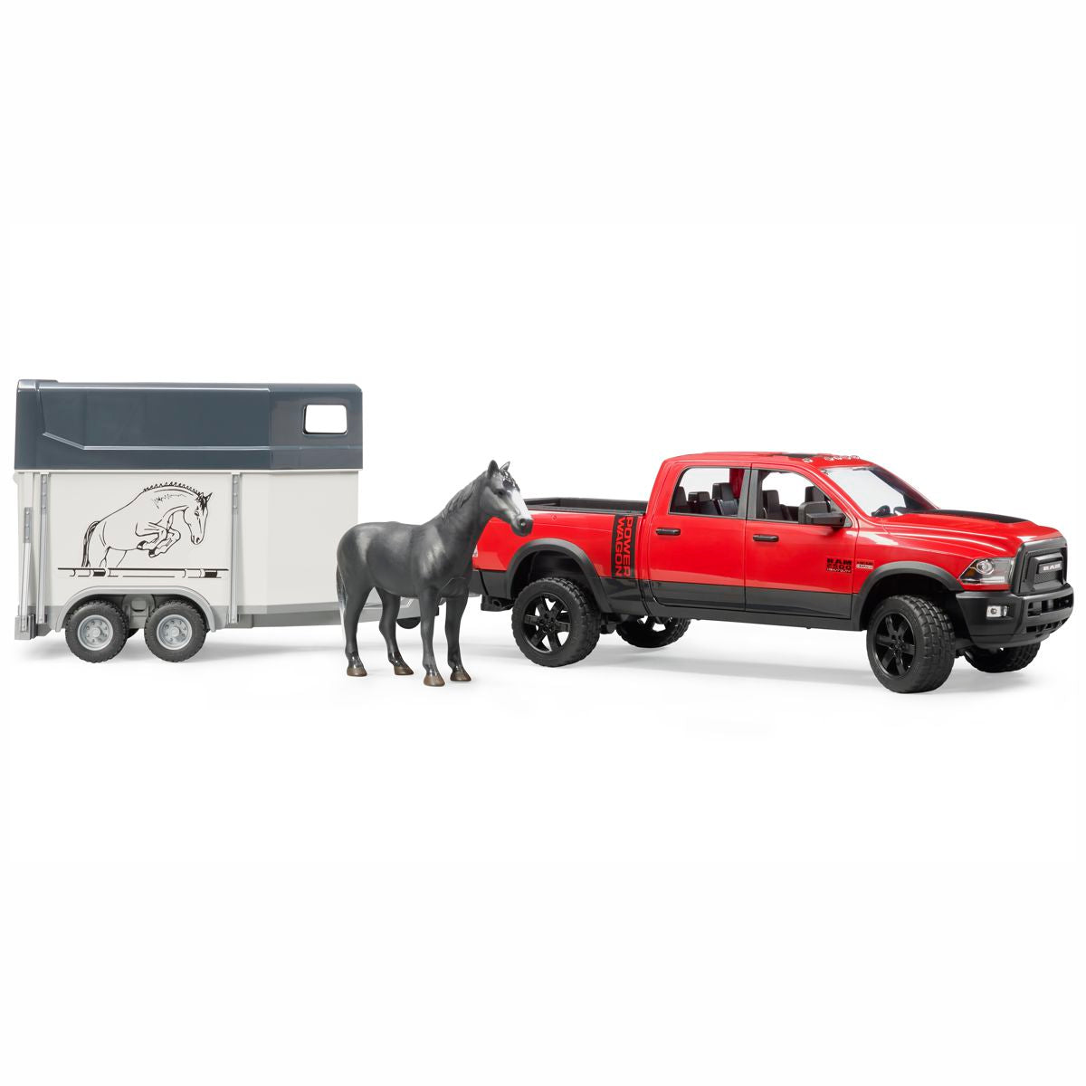 BRUDER 02501 RAM 2500 Power Wagon mit Pferdeanhänger