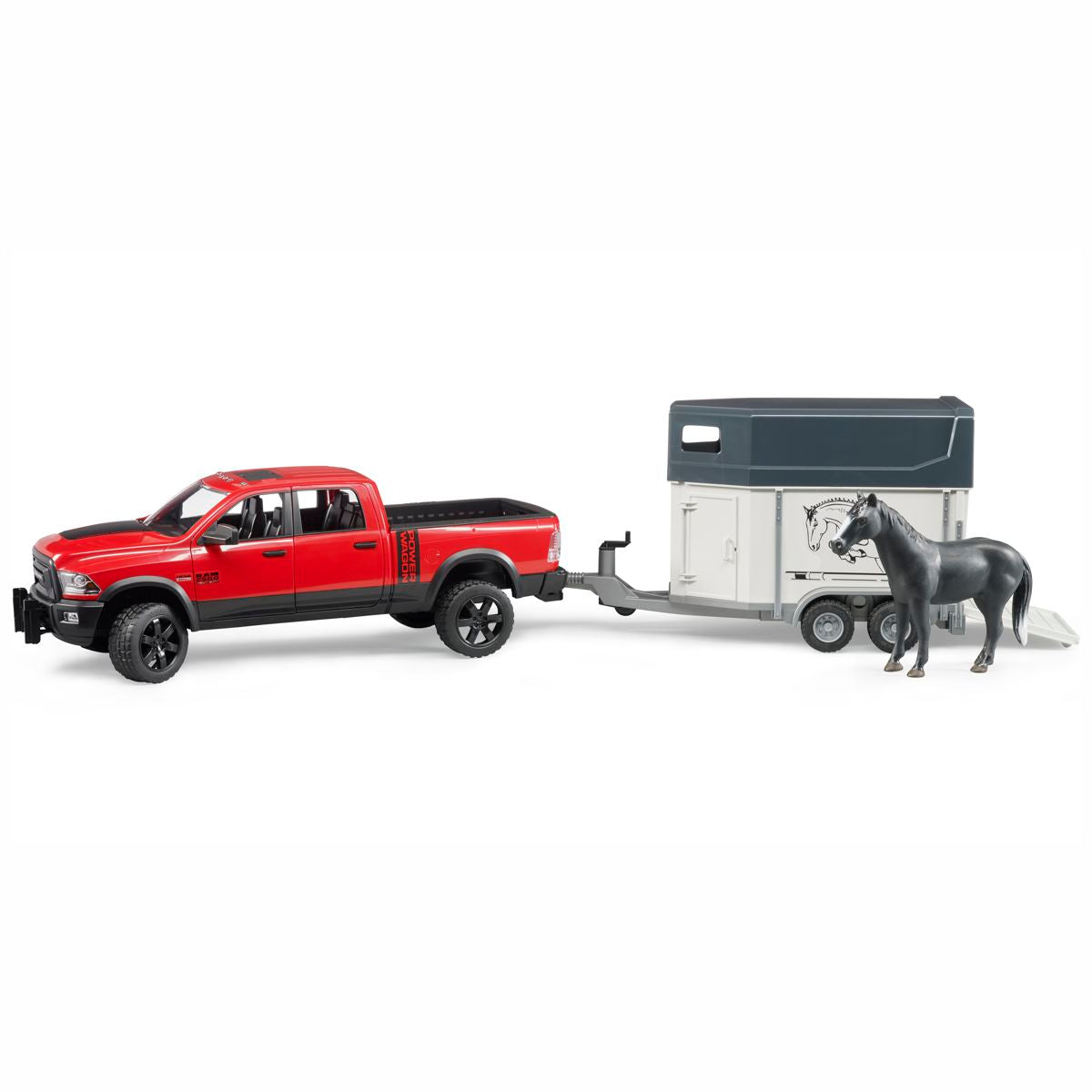 BRUDER 02501 RAM 2500 Power Wagon mit Pferdeanhänger