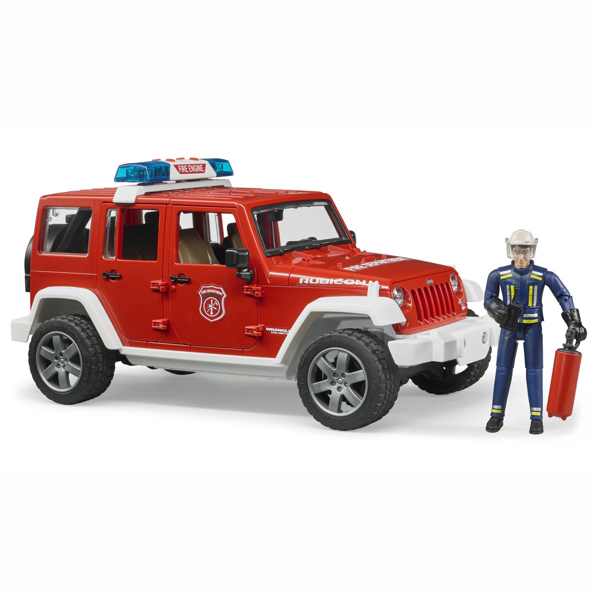 BRUDER 02528 Jeep Wrangler Unlimited Rubicon Feuerwehr
Einsatzfahrzeug mit Figur