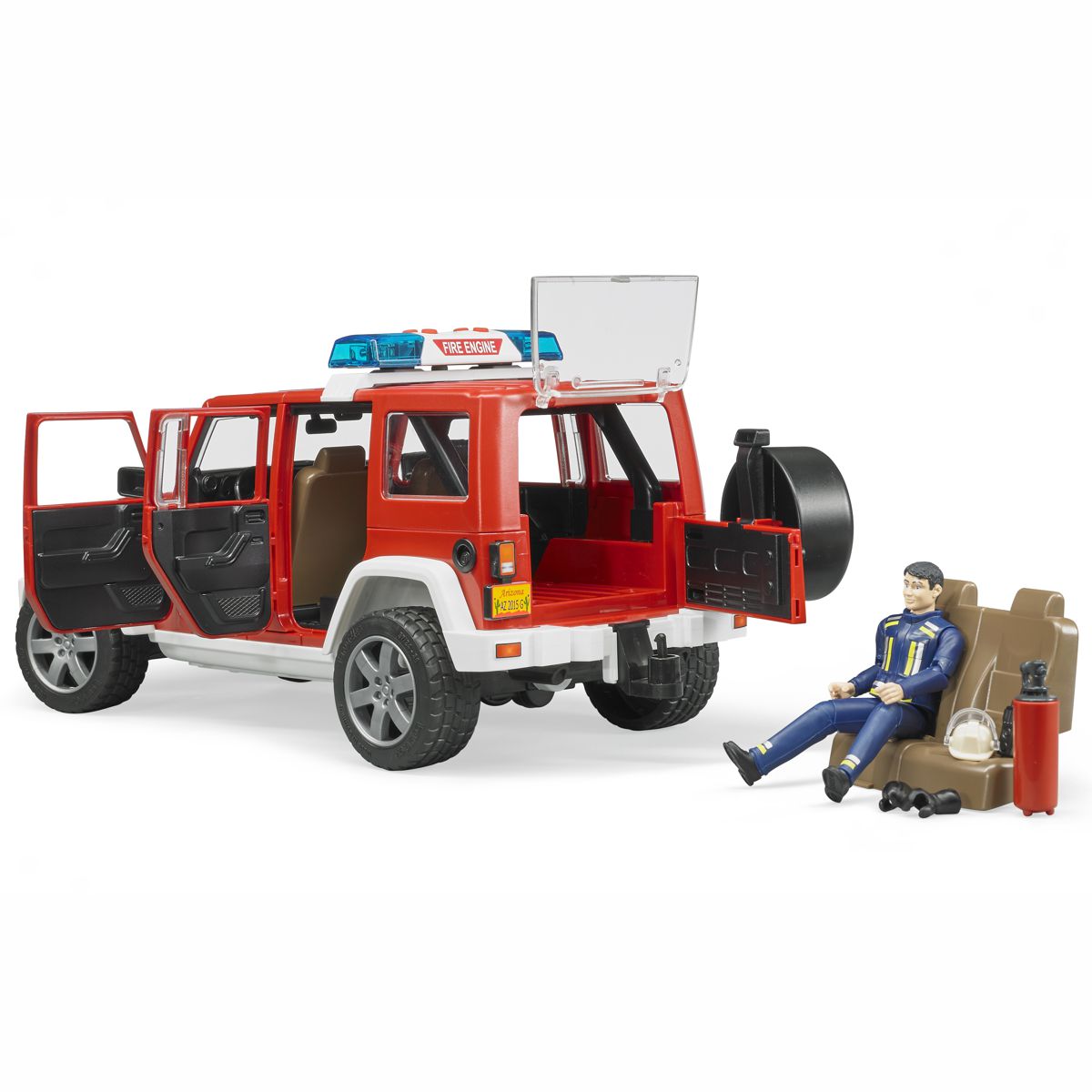BRUDER 02528 Jeep Wrangler Unlimited Rubicon Feuerwehr
Einsatzfahrzeug mit Figur