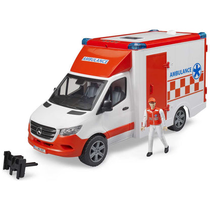 BRUDER 02676 MB Sprinter Ambulanz mit Fahrer und 
Light + Sound Modul