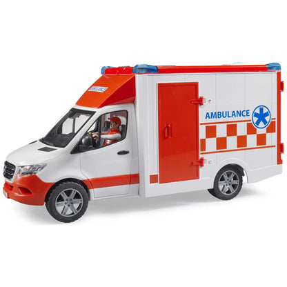 BRUDER 02676 MB Sprinter Ambulanz mit Fahrer und 
Light + Sound Modul