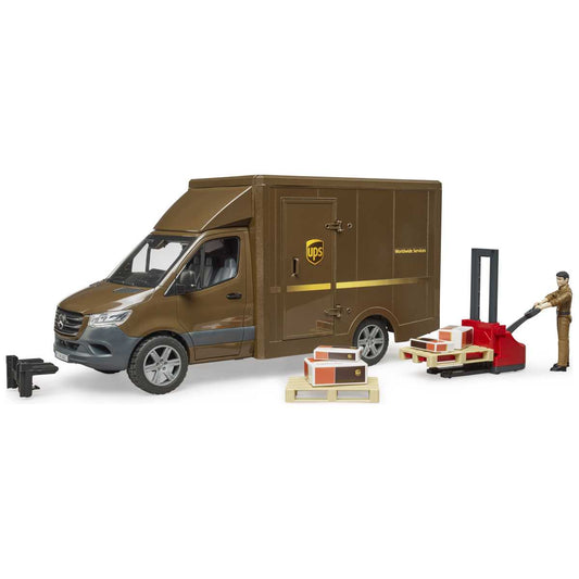 BRUDER 02678 MB Sprinter UPS mit Fahrer und Zubehör