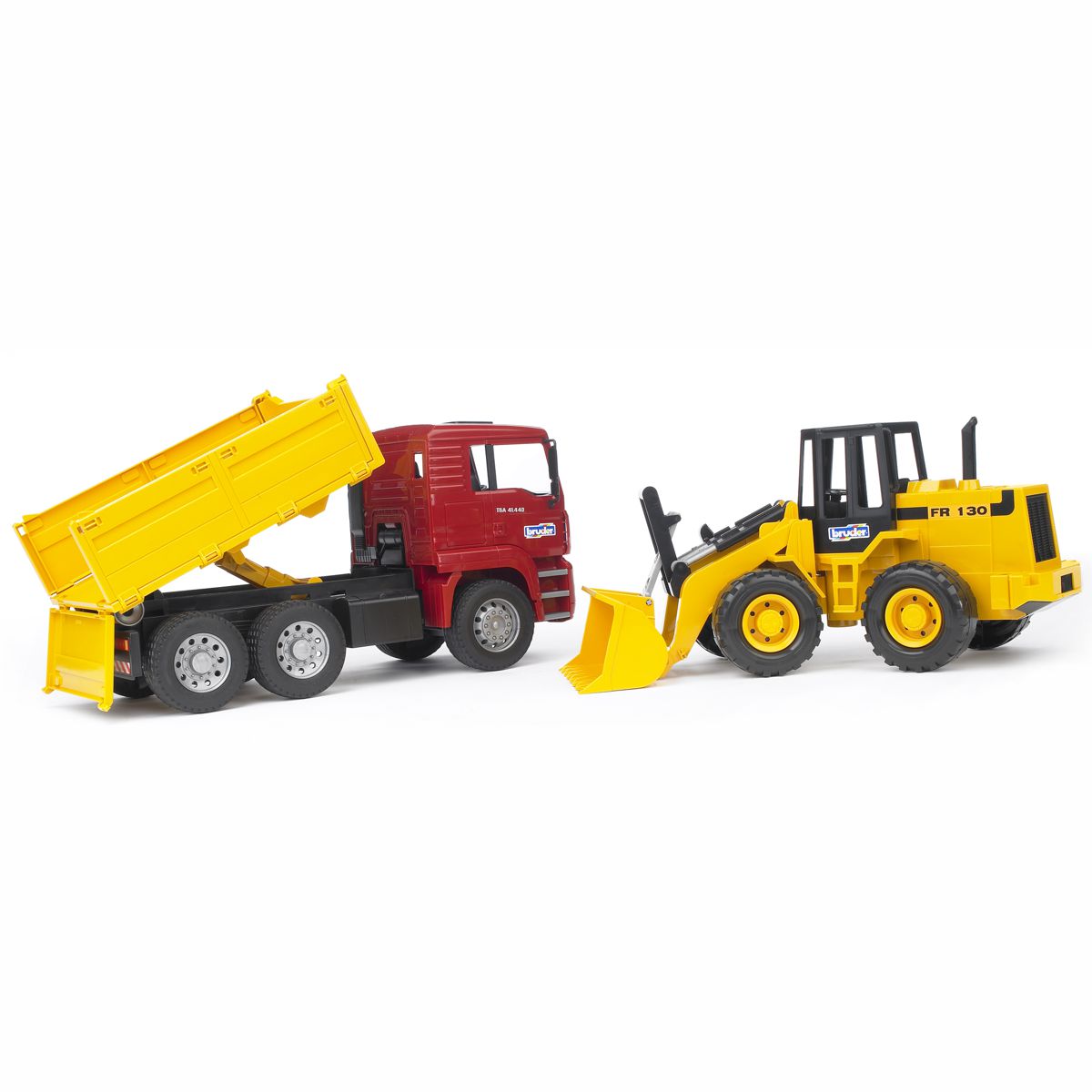 BRUDER 02752 MAN TGA Kipplastwagen mit Gelenkradlader FR130