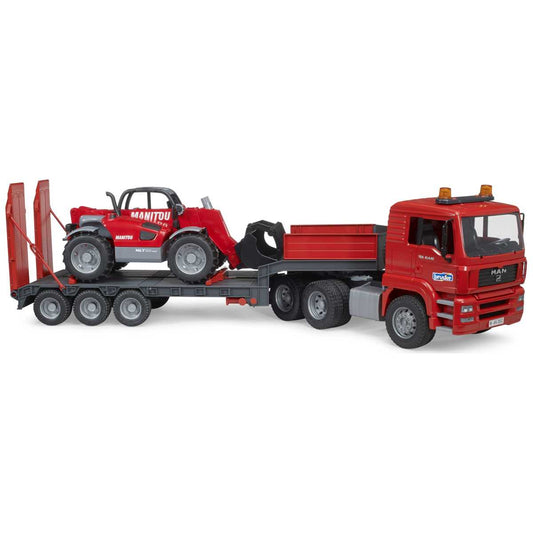 BRUDER 02774 MAN TGA Tieflader und Manitou Teleskoplader MLT 633