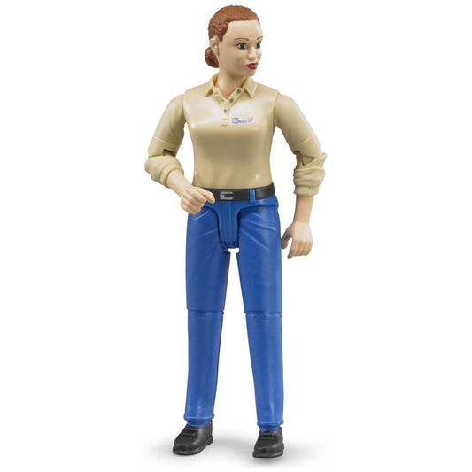 BRUDER 60408 bworld Frau mit hellem Hauttyp und blauer Hose