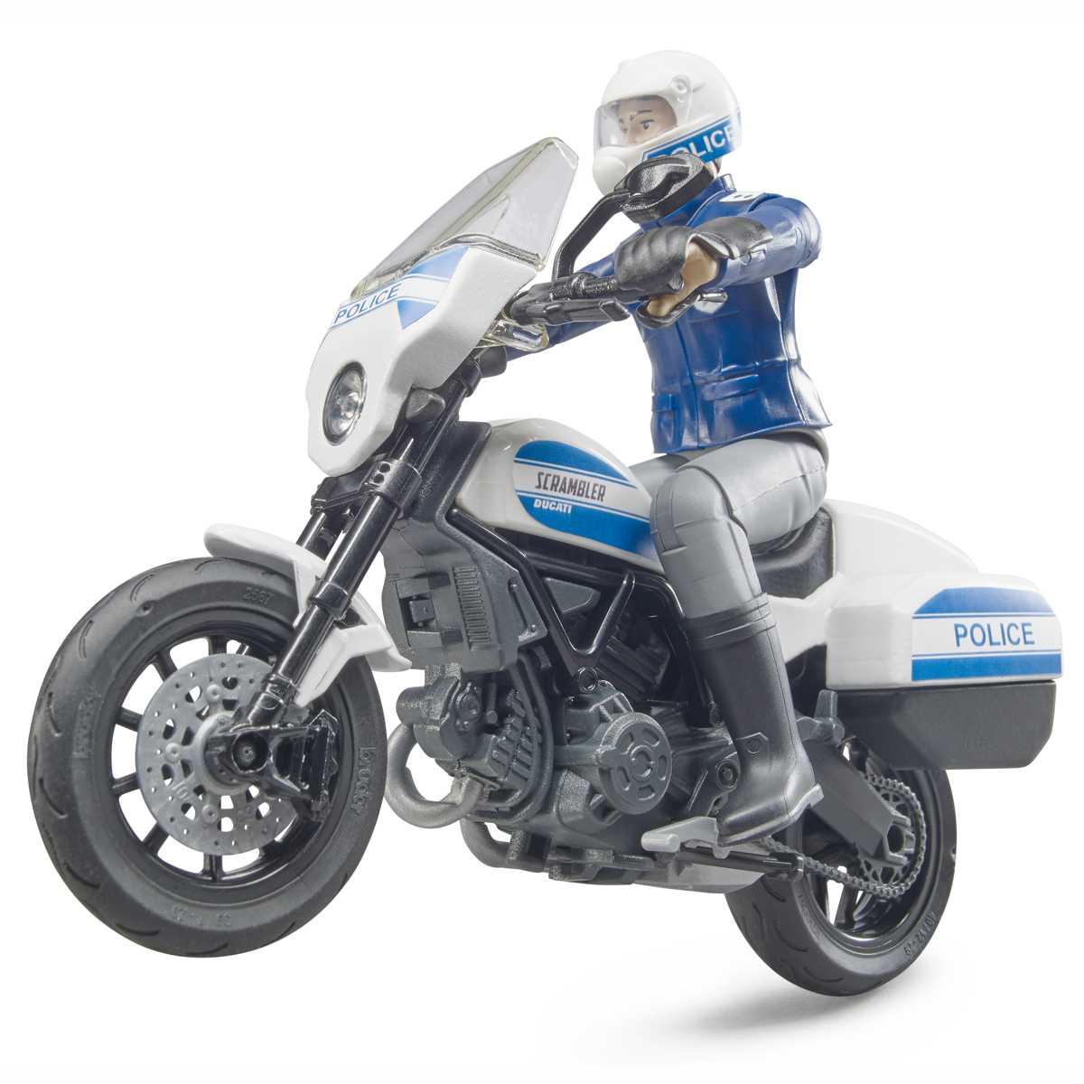 BRUDER 62731 bworld Scrambler Ducati Polizeimotorrad und Polizist