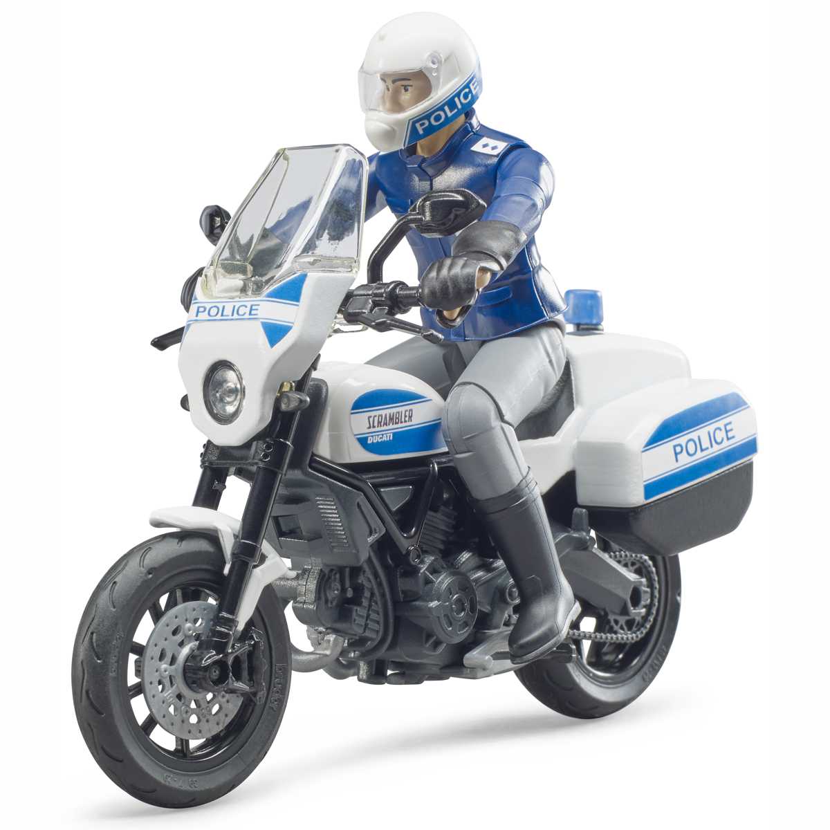 BRUDER 62731 bworld Scrambler Ducati Polizeimotorrad und Polizist