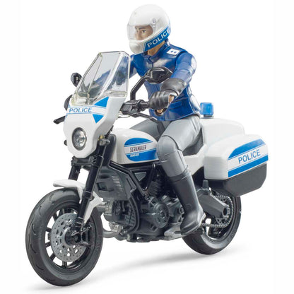 BRUDER 62731 bworld Scrambler Ducati Polizeimotorrad und Polizist