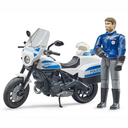 BRUDER 62731 bworld Scrambler Ducati Polizeimotorrad und Polizist