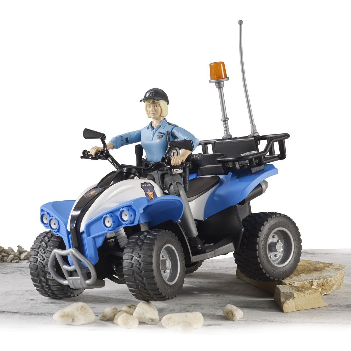 BRUDER 63010 Polizei Quad mit Polizist und Ausstattung