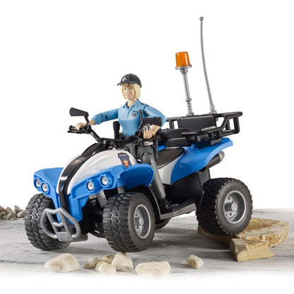 BRUDER 63010 Polizei Quad mit Polizist und Ausstattung