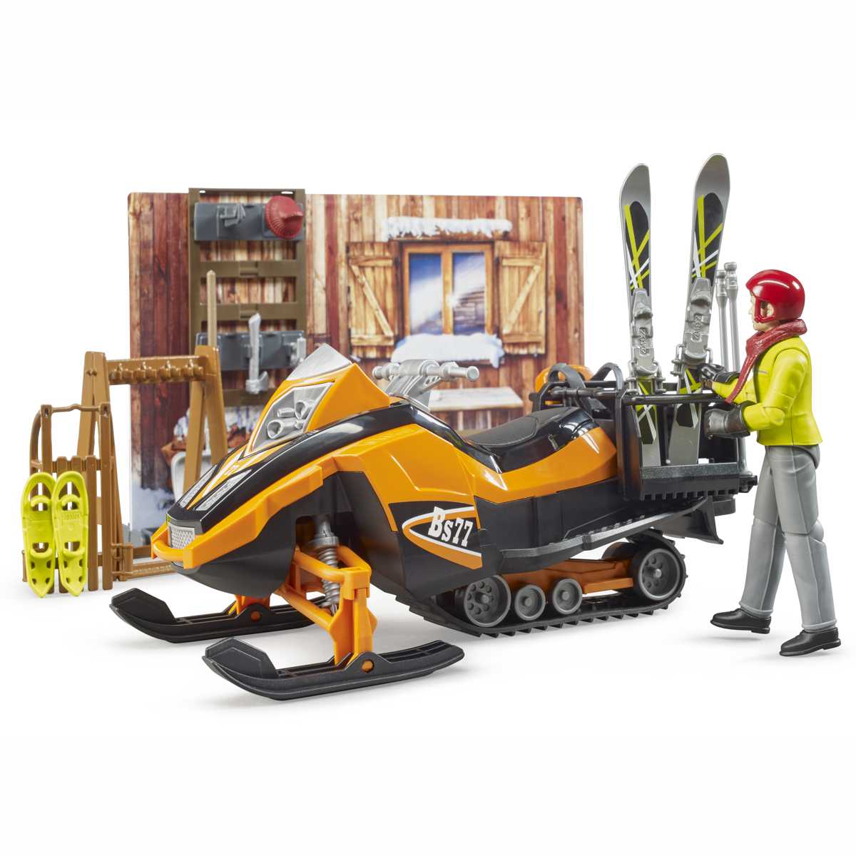 BRUDER 63102 bworld Berghütte mit Snowmobil