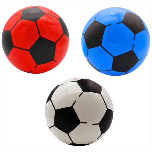 Fußball Plastik Kunststoff Ball Gr. 5 - 23cm -SPARPACK rot + blau + weiß 3 Stück