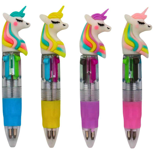 B&G 4-Farb-Kugelschreiber Einhorn 10cm farbig (rot, blau, grün, schwarz) 1 Stück