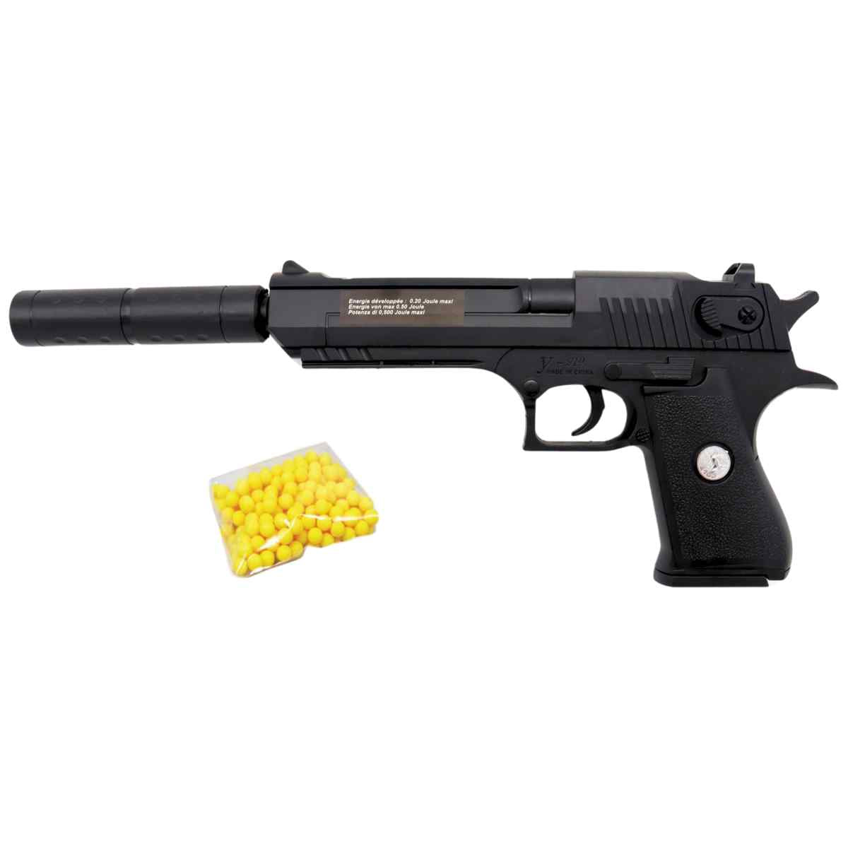 Kugelpistole mit Magazin Softair Gun 23,5cm schwarz incl. Kugeln ab 14 Jahre