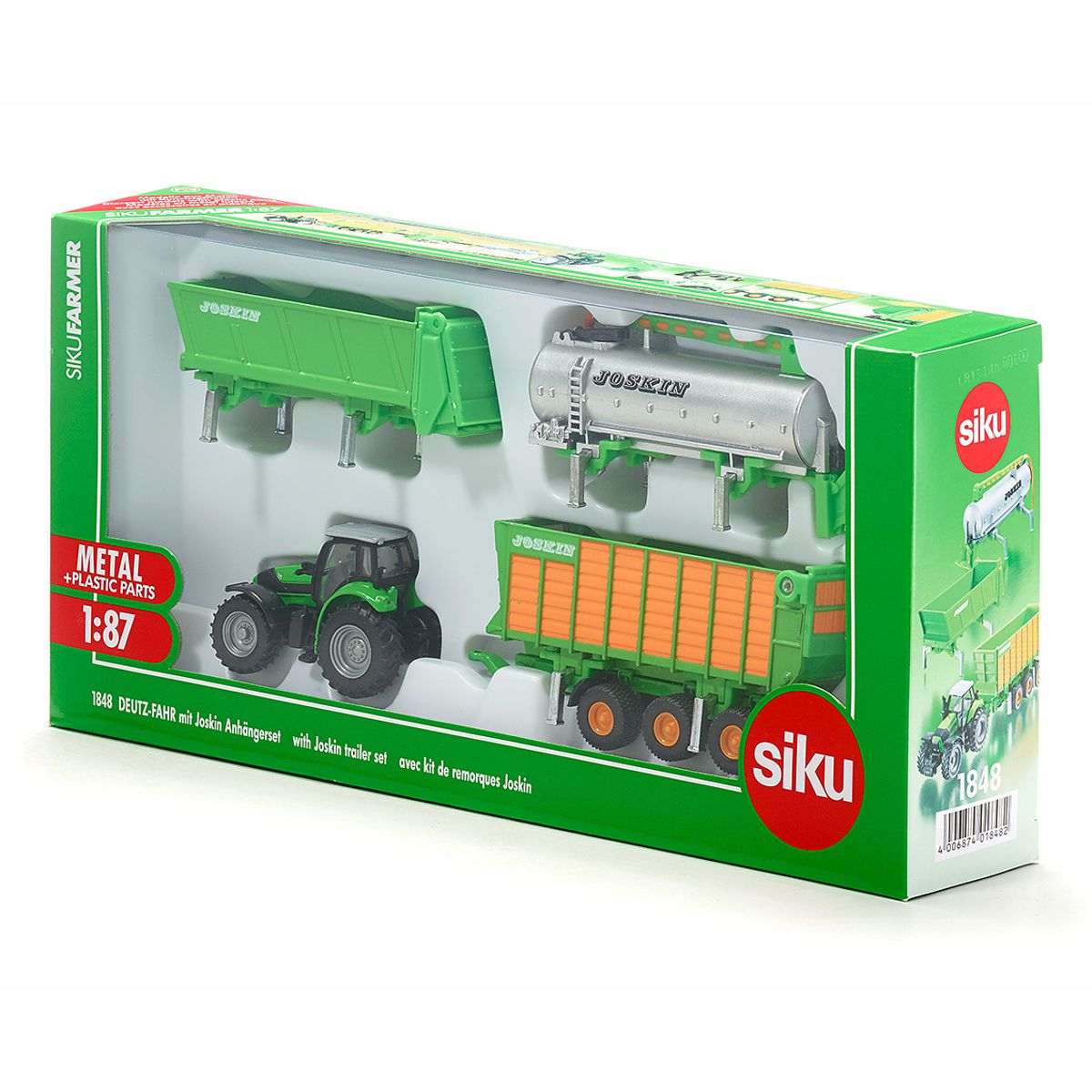 SIKU 1848 DEUTZ-FAHR mit Joskin Anhängerset 1:87