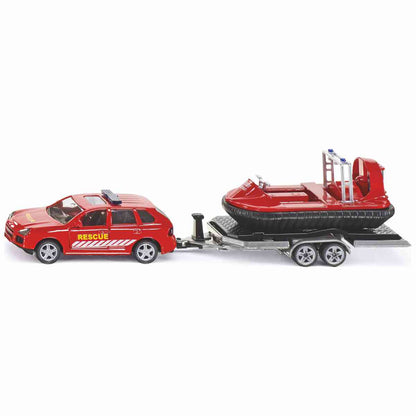 SIKU 2549 PKW mit Anhänger und Hovercraft Rettungsdienst 1:55