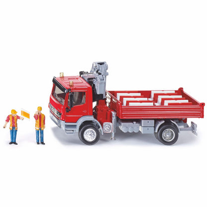 SIKU 3534 Mercedes Atego mit Kran und Bauarbeiter 1:50