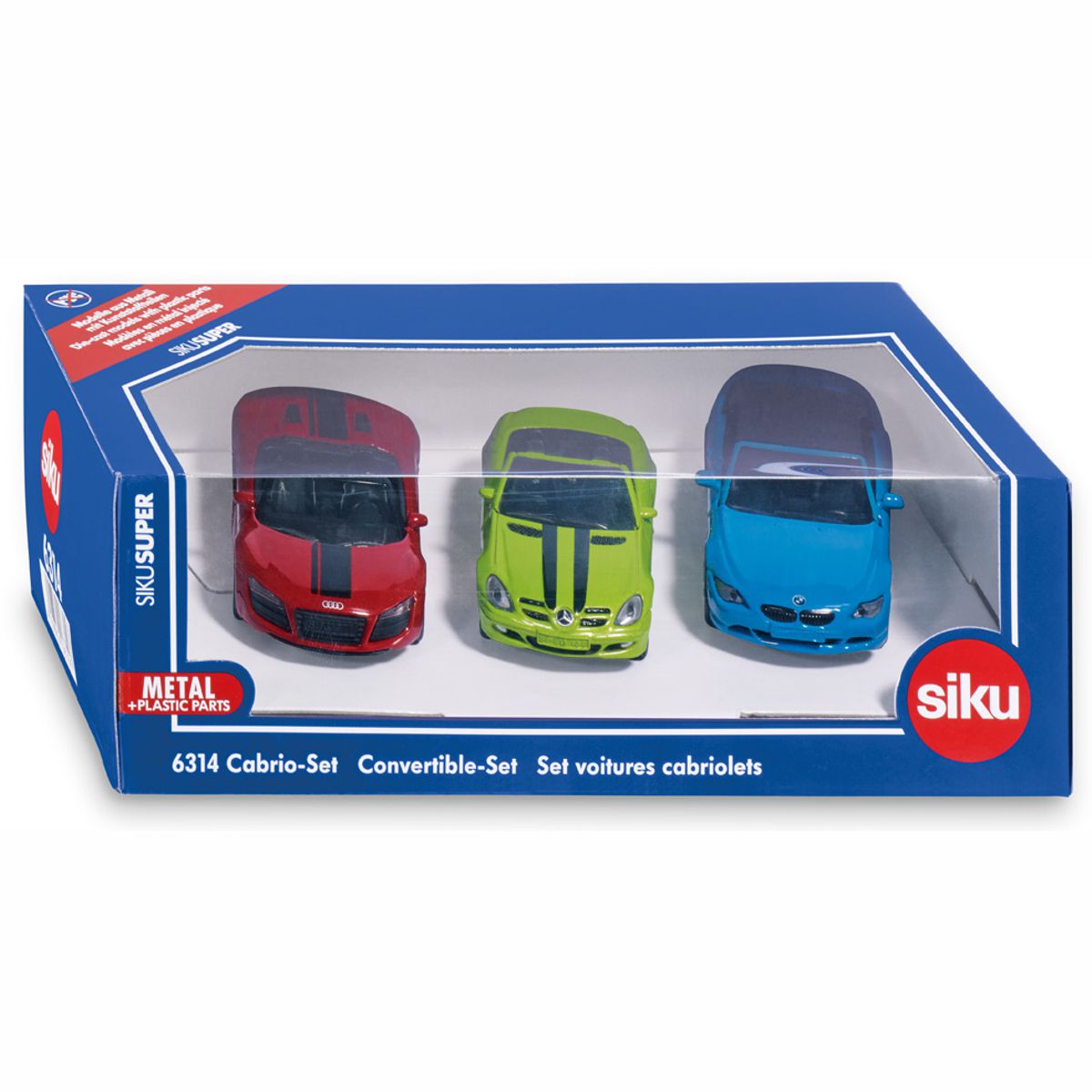 SIKU 6314 Cabrio Set Mercedes SLK, Audi R8 Spyder, BMW 645i