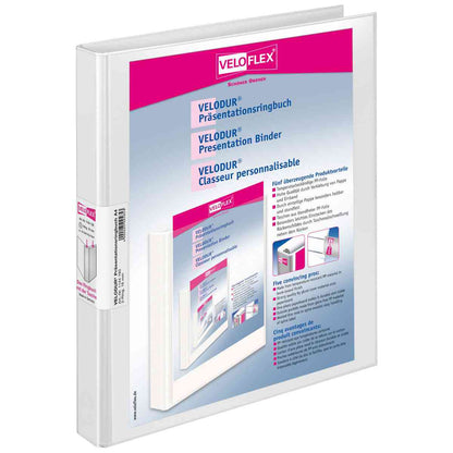 VELOFLEX Präsentationsringbuch 1144 Velodur A4 2-Ring 16mm weiß