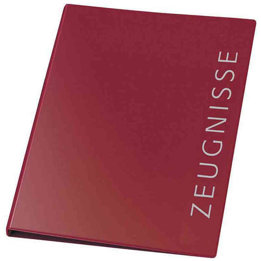 VELOFLEX Zeugnisringbuch A4 4-Ring 16mm weinrot incl. 10 Hüllen