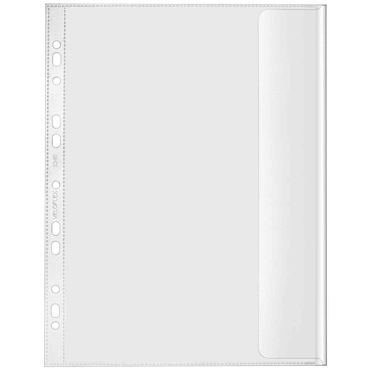 VELOFLEX Dokumentenhülle mit Klappe 5340 A4 transparent 130mµ 10 Stück