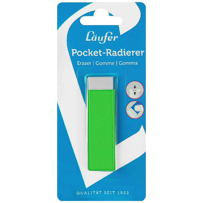LÄUFER Radierstift Pocket 2 in Kunststoffgehäuse PVC-free 4mm grün