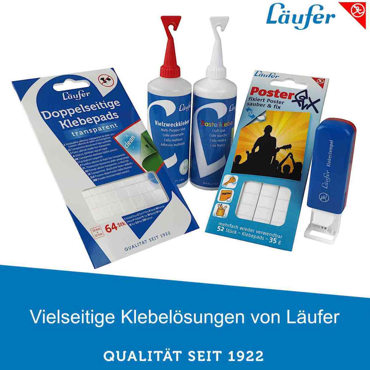 LÄUFER Bastelkleber weiß / transparent mit Verstreicher 100g ohne Lösungsmittel