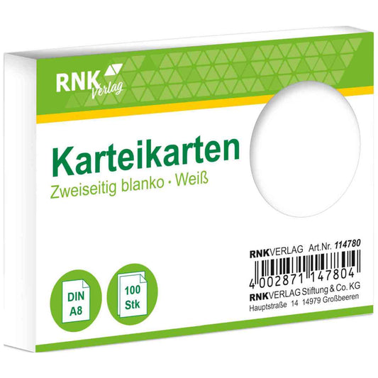 BRUNNEN Karteikarten A8 blanko weiß 100 Stück