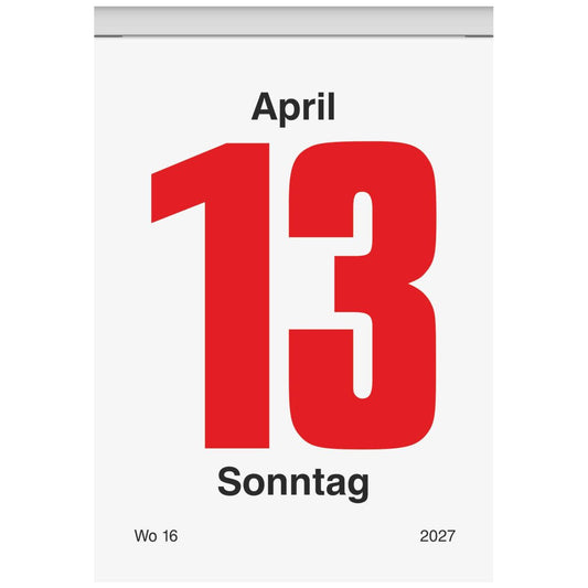 BRUNNEN Tagesabreißkalender 2027 Nr. 4 65x98mm 1 Tag = 1 Seite