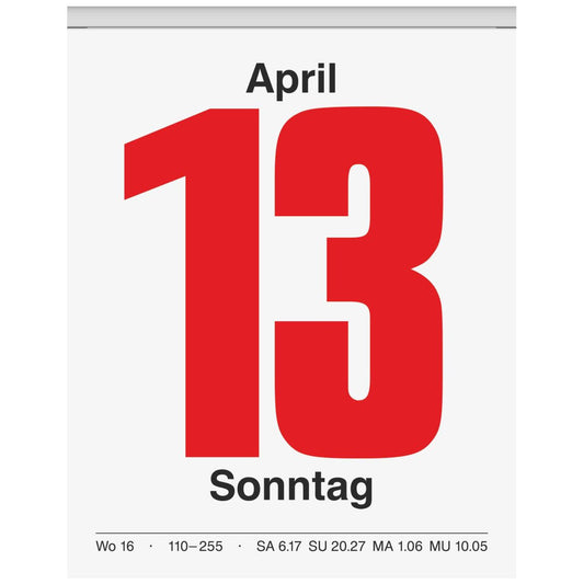 BRUNNEN Tagesabreißkalender 2027 Nr. 13 98x142mm 1 Tag = 1 Seite