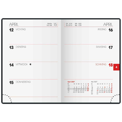 BRUNNER Taschenkalender 2027 Mod. 712 | 7x10cm 2 Seiten = 1 Woche