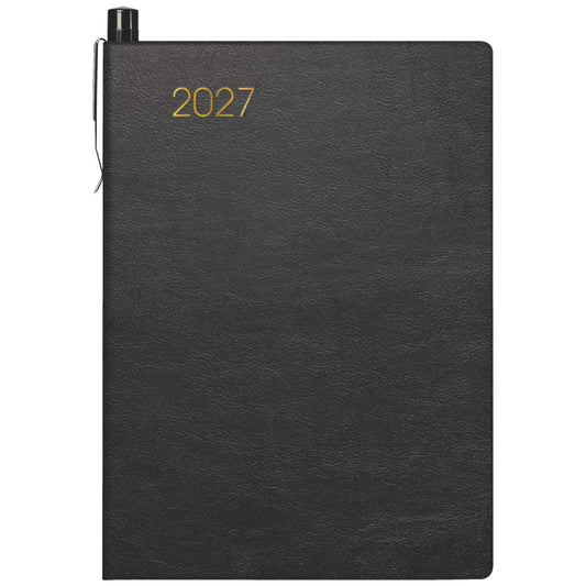 BRUNNEN Taschenkalender Modell 723 A7 2025, 2 Seiten/1 Woche mit Kugelschreiber