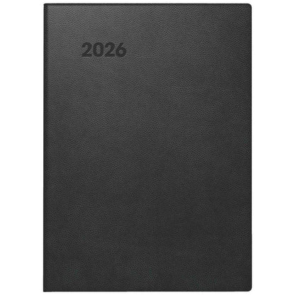 BRUNNEN Taschenkalender 2026 A6 10x14cm schwarz 1 Seite = 1 Tag