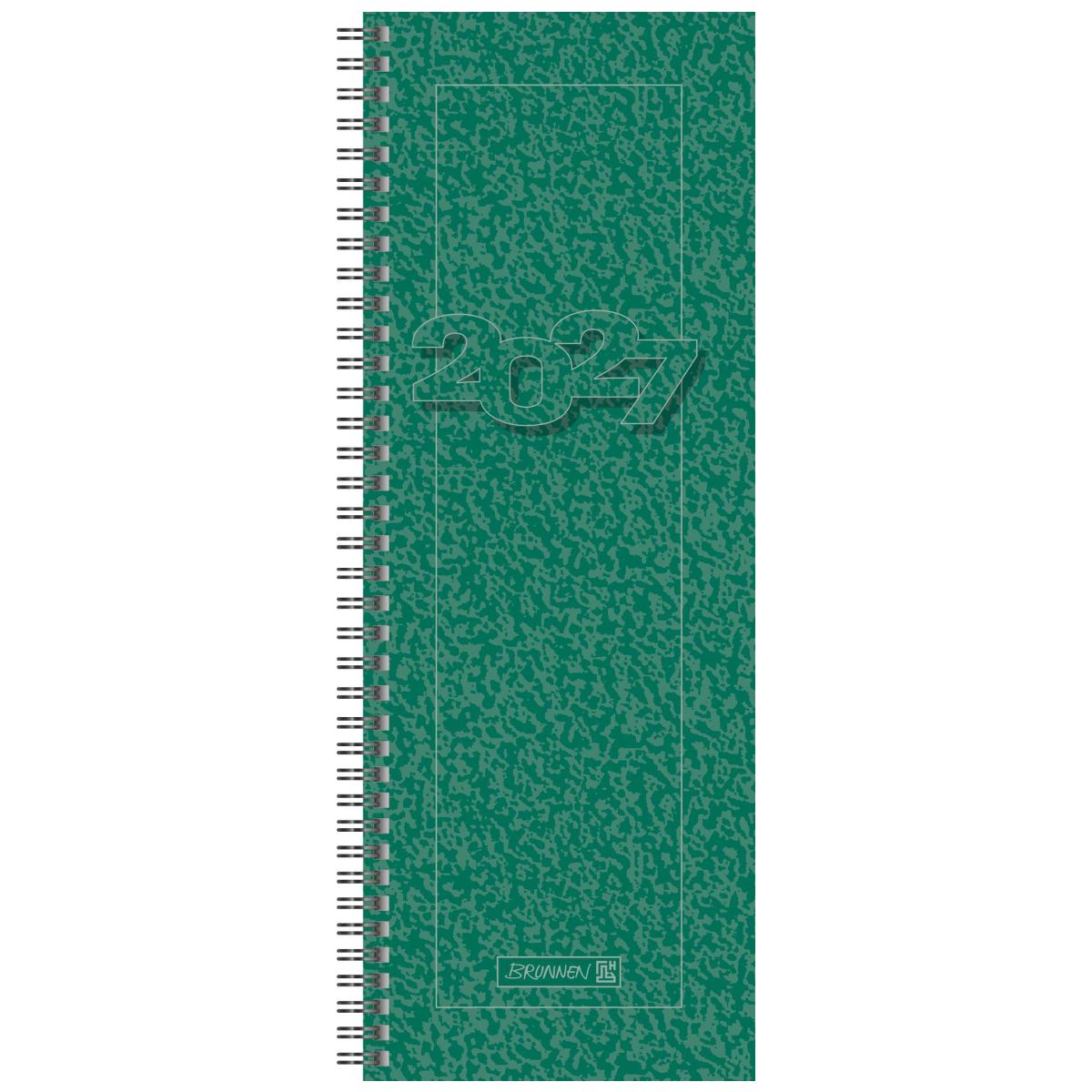 BRUNNEN Vormerkbuch mit Spirale  Mod. 782 2027 | 108×297 mm grün 1 Seite = 1 Woche
